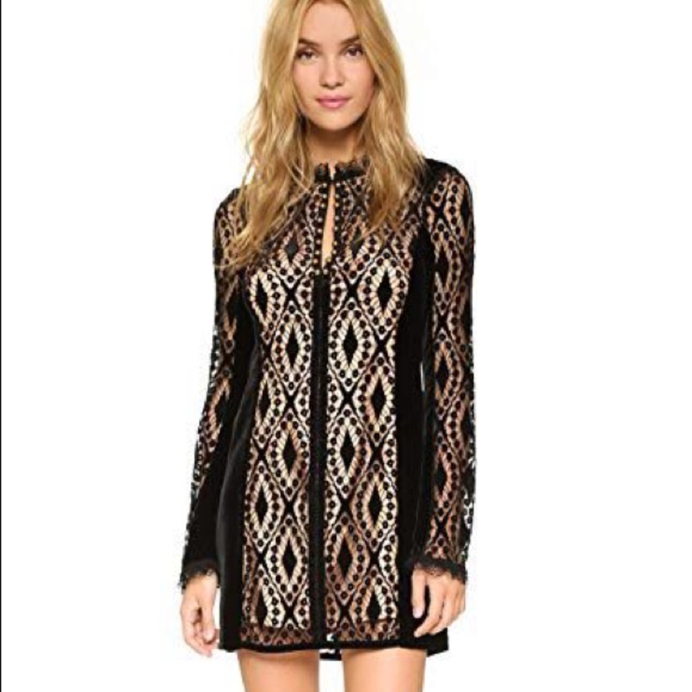 Nanette Lepore Black Lace & Velvet Dress NWOT Sz 6